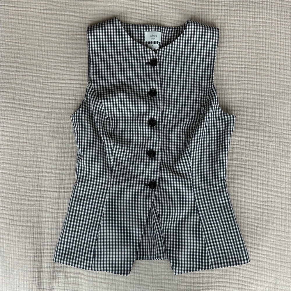 Aritzia Wilfred Regal Vest - Gingham - Picture 3 of 3